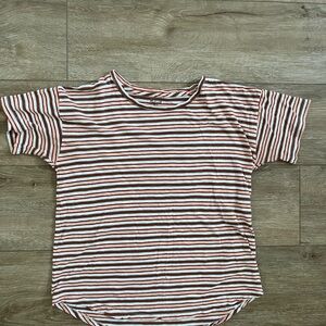 Madewell Terracotta Peach Striped Tee
